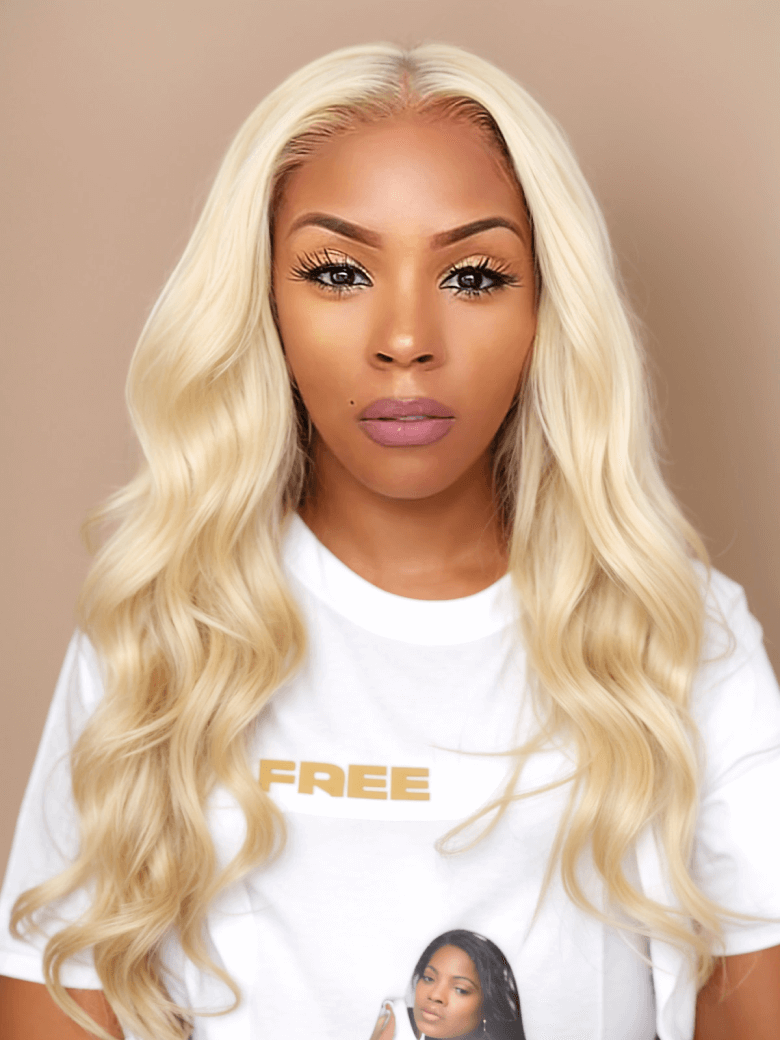 100% Virgin Human Hair 3PCS 613 Blonde Color Body Wave With 4x4 Lace Closure