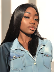 Hair 3 Bundles Peruvian Straight Hair Weft With HD Closure