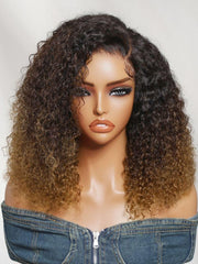 13x4 Lace Front Honey Blonde Highlights Water Wave Pre-Everything Wig With Invisible Knots