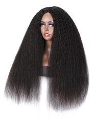 [24"=$149] Weekend Sale Beginner Friendly Natural Looking V Part Kinky Straight Wig No Glue Upgrade U Part Human Hair Wig