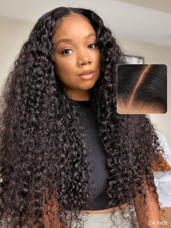 Petaluxe 7x5 Bye Bye Knots Glueless Lace Wig Quick Install Water Wave Invisible Knots Wig