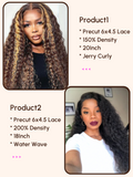 Petaluxe 2 Wigs $232 for 20" Precut 6x4.5 Lace Highlight Curly Wig and 18" Precut 6x4.5 Lace 200% Density Water Wave Wig