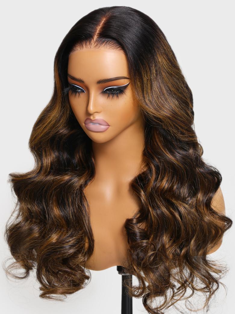 [Buy 1 Get 1 Wig] Bye-Bye Knots Wig 7x5 Glueless Lace Balayage Highlight Body Wave Wigs