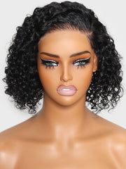 Bye-bye Knots Lace Closure Side Part Wig Short Curly Bob Wig