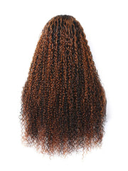 [Plus+ Exclusive] 24inch 180% Density Balayage Highlight No Leave Out No Glue V Part Curly Wig Beginner Friendly Human Hair Wig