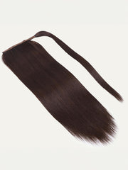 Clip In Ponytail Mocha Brown Straight Human Hair Extension