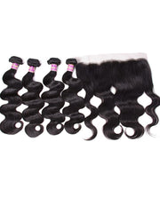 Body Wave 13x6 Lace Frontal with 4 Bundles Human Hair