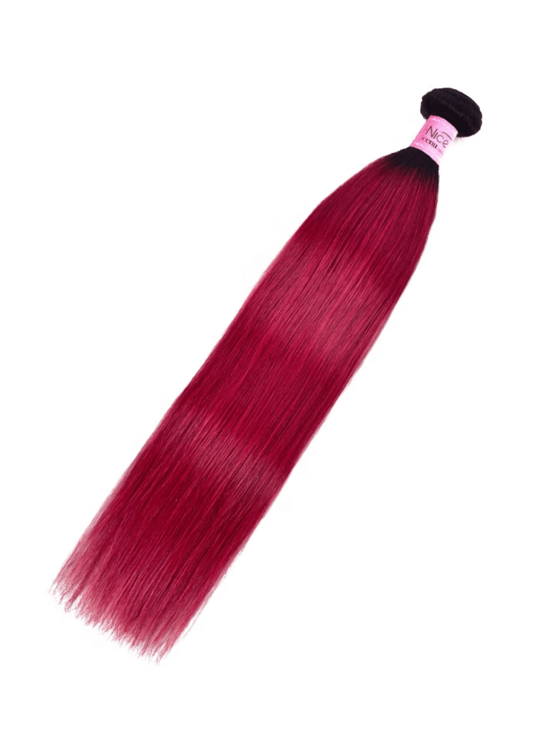 Pre-Colored Human Hair Weave #TB Burgundy Color Body Wave Hair Bundles 1 Bundle Deals Icenu Series