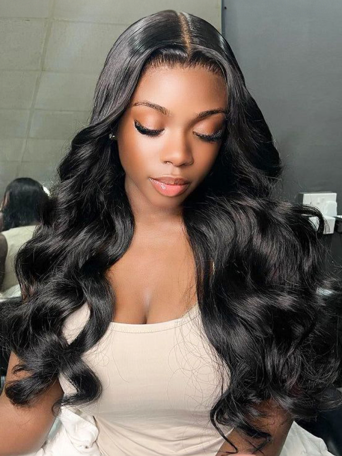 Petaluxe 5x5 HD Invisible Melt To All Skin Lace Wigs Pre Plucked Hairline Clear Glueless Body Wave Lace Wigs 150% Density