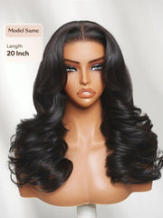 Bye-Bye Slip? Wig Feathered Layer Side Part 200% Density Wig with Secure Silicone Strips and Drawstring