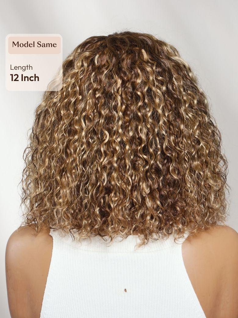 13x4 Bye Bye Slip? Lace Frontal Caramel Brown with Honey Blonde Highlights Glueless Side Part Bob Wig