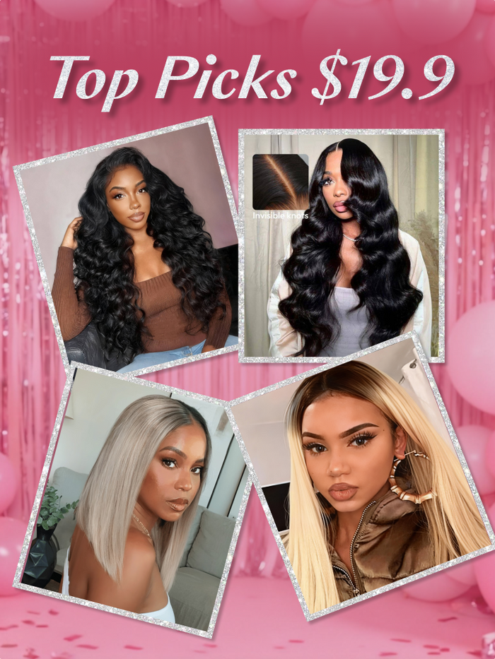 [$19.9 First Come First Served] Petaluxe Glueless Wigs 250% Density V Part Deep Wave/ 360 Lace/ 13x4 Front Lace... Limited Stock