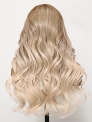 [22"/180% Density=$137] Bye-Bye Knots Wig 7x5 Lace Light Brown to Blonde Ombre Loose Wave Wig