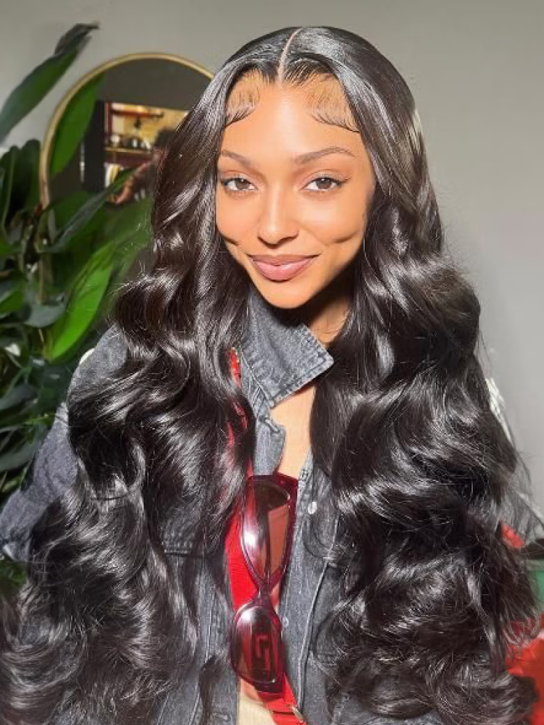 Hair Full Lace Body Wave Transparent Lace Human Hair Wig Preplucked with Baby Hair
