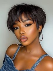 Affordable Wig Best For Summer Straight Natural High-quality Human Center Parting Wig