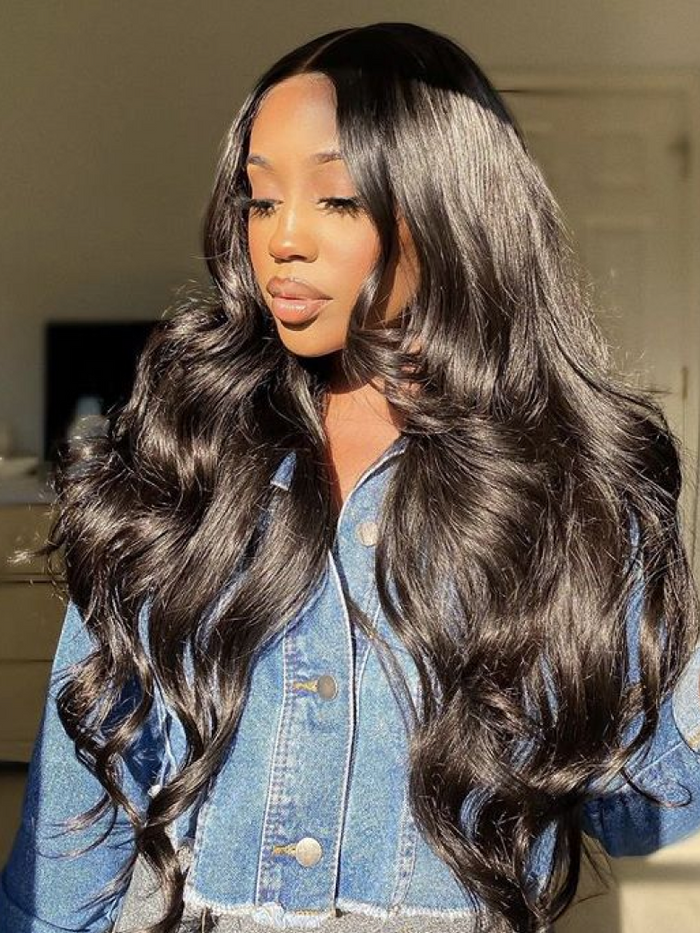 Petaluxe 5x5 HD Lace Wig Pre Plucked Clear Glueless Lace Body Wave Wigs 150% Density