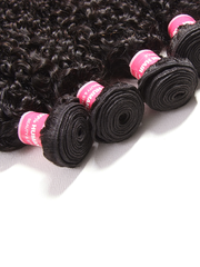 Hair 4pcs Human Jerry Curly Hair With Lace Frontal