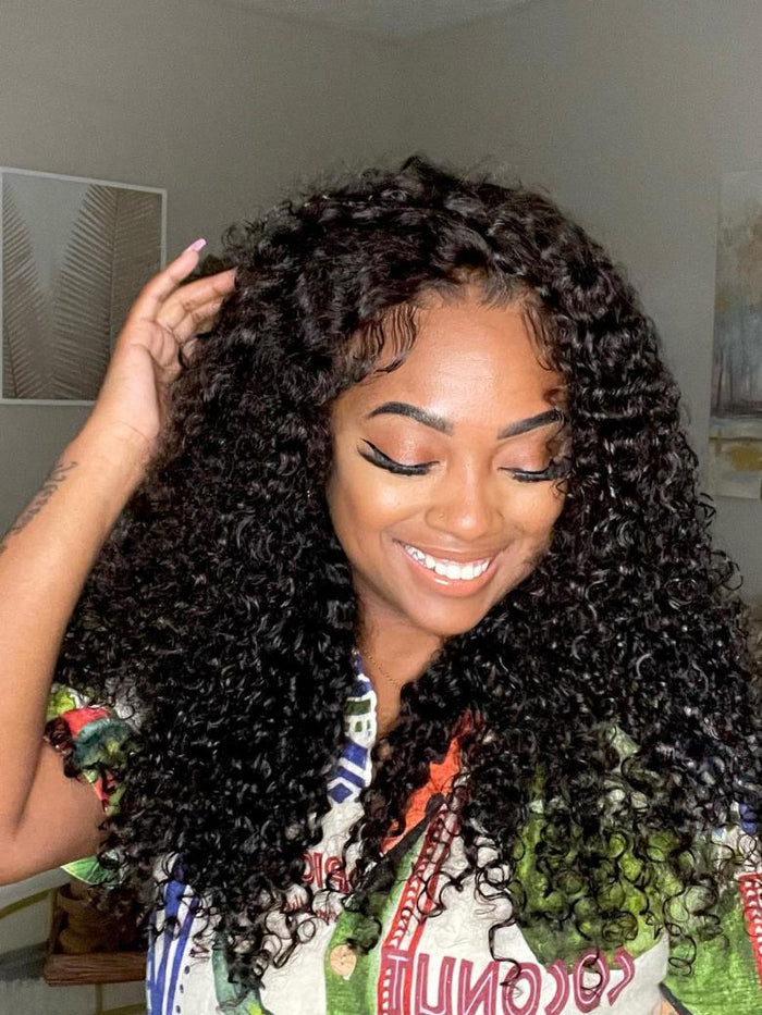 Petaluxe 5x5 Pre Cut Undetectable Lace Put On And Go Curly Black Air Wig