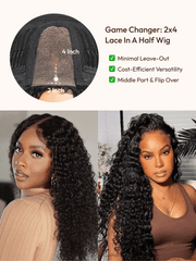 Blend & Secure Half Wig Kinky Curly Glueless Wig for Beginners