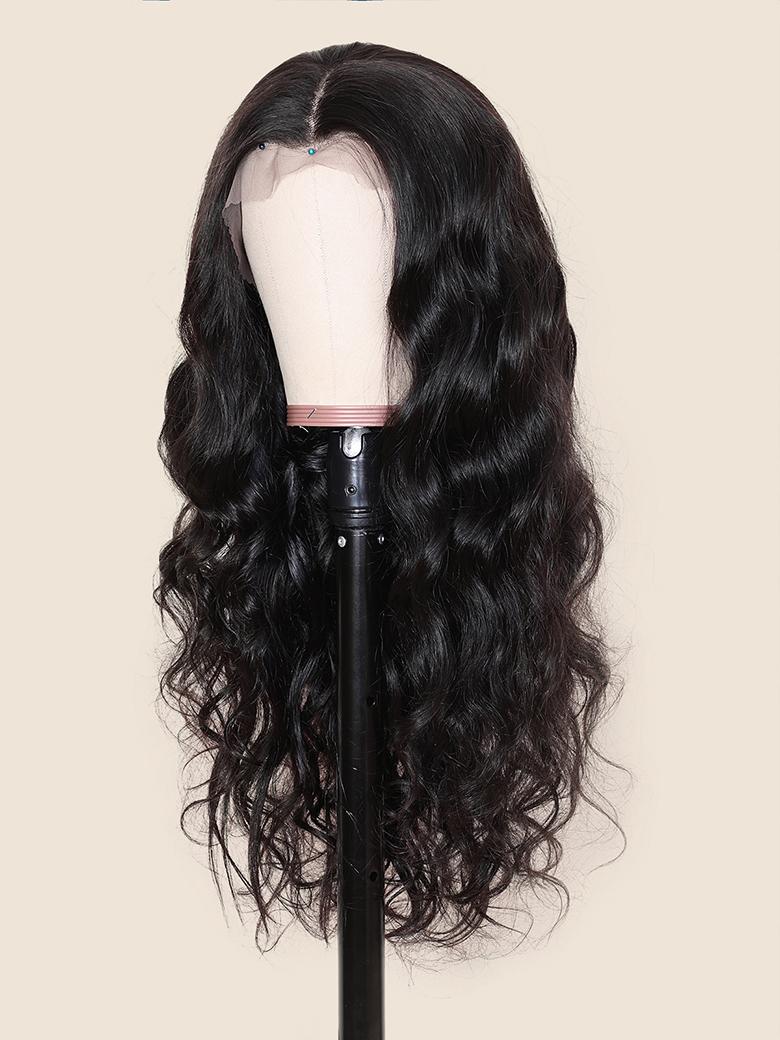 13x4 Transparent Lace Front Body Wave Black Wig Pre Plucked Natural & Versatile