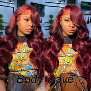 99j Hair Color Curly Lace Part Wigs Real Hair Wig for Sale