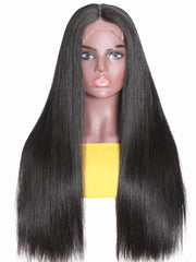 Put On And Go Pre Cut Lace 6x4.5 / 5x5 Transparent Lace Straight Black Quick & Easy Glueless Air Wig