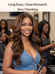 7x5 Bye Bye Knots? Wig Glueless Lace Balayage Highlight Body Wave Drawstring & With Bangs Wig