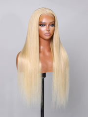 13x4 Lace Front Pre-plucked Golden Honey Blonde Straight Wig