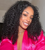 [$109=24"] 13x4 Pre-Everything Lace Frontal Wig Kinky Curly Wig With Bleached Invisible Knots 180% Density