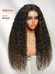 7x5 Bye Bye Knots & 13x4 Pre-Everything? Lace Frontal Natural Black Water Wave Curly Drawstring No Baby Hair