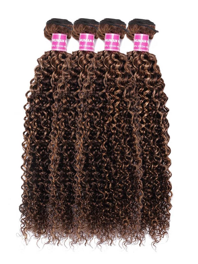 Blonde Highlight Piano Color 4 Bundles Of Curly Weave Hair Deal
