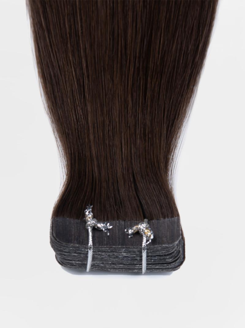 Dark Brown Human Hair Tape In Extension