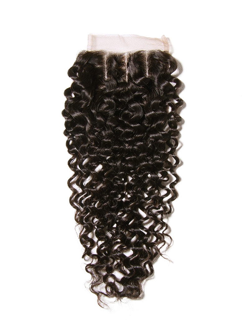 Hair 4 Bundles Brazilian Virgin Jerry Curly Hair With Lace Closure