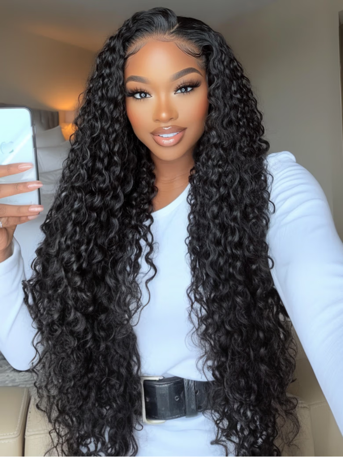 [US Only] [49 new users needed]Petaluxe 30 Inch 5x5 HD BlendAway Glueless Lace Top-tier Closure Wig Deep Wave Human Hair
