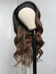 Ready To Wear Brown Balayage Glueless Headband Wigs For Beginners
