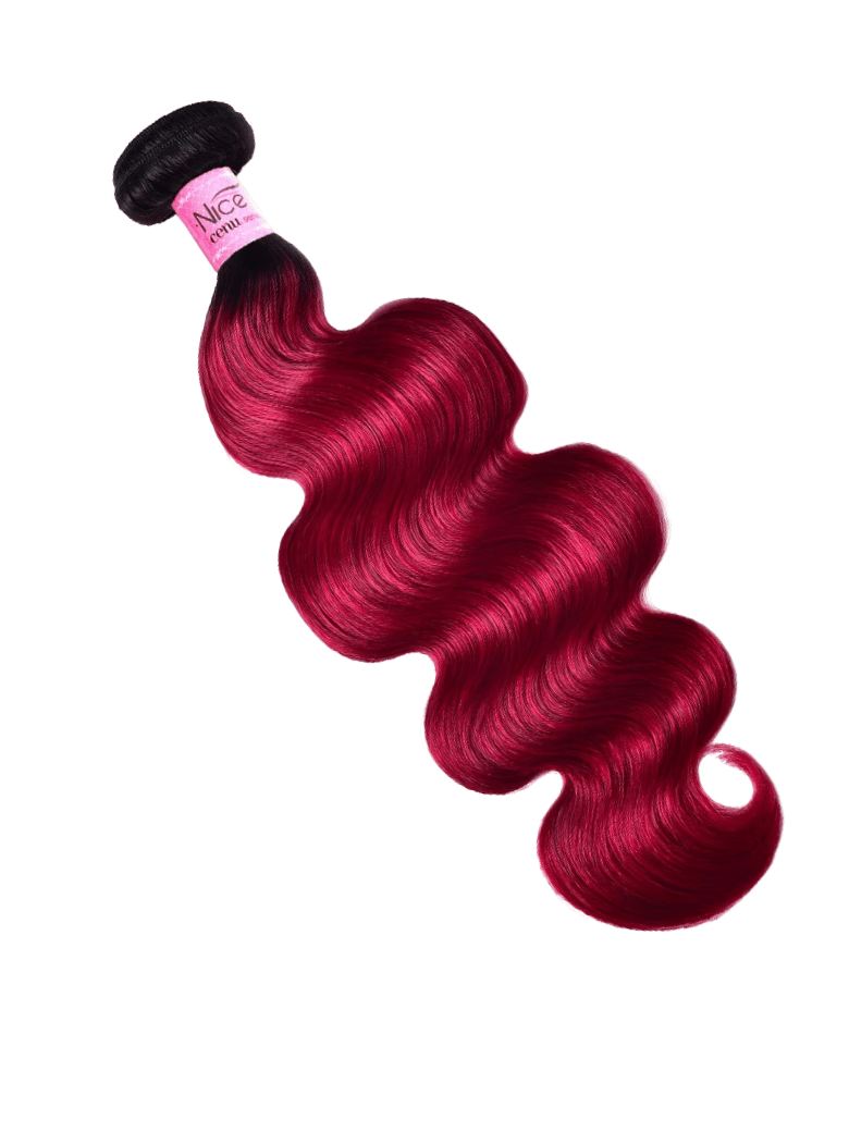 Pre-Colored Human Hair Weave #TB Burgundy Color Body Wave Hair Bundles 1 Bundle Deals Icenu Series