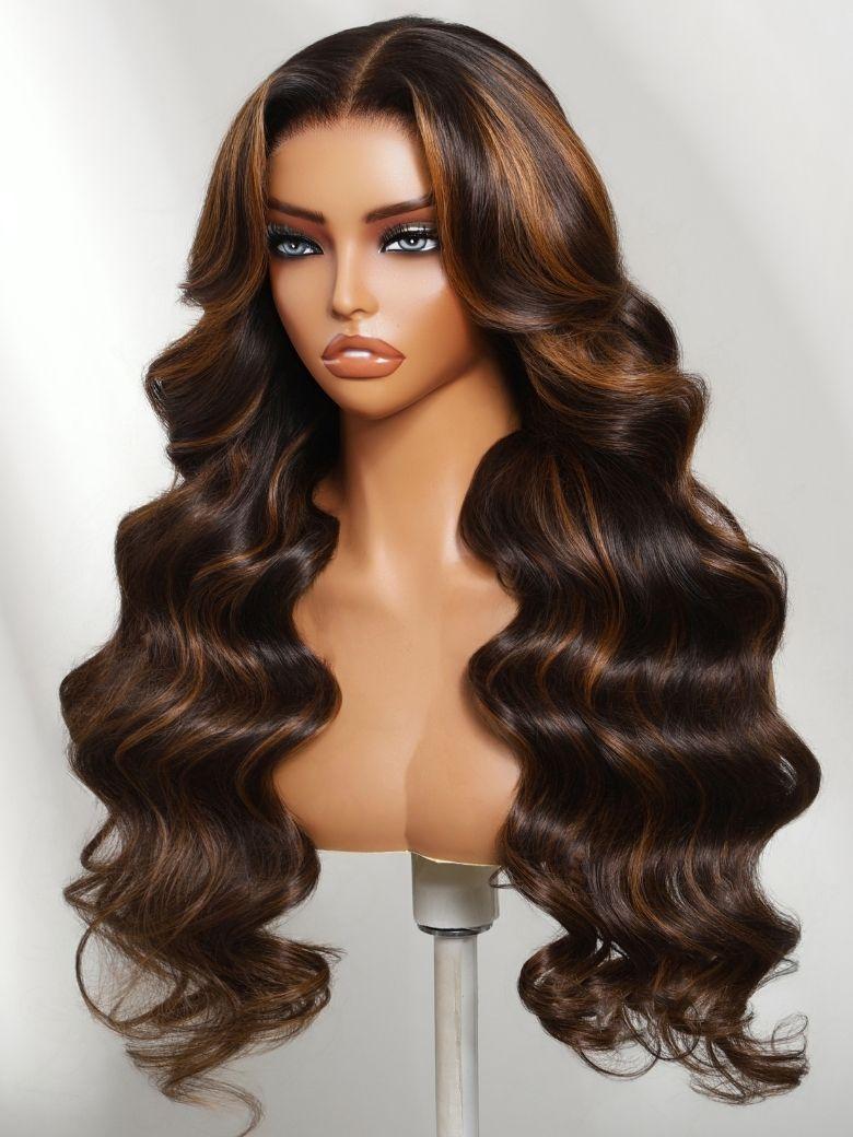 100% Human Hair Butterfly Cut 180% Density Bye-Bye Slip? 7x5 Lace Body & Loose Curls Wig with Feathered Layers & Invisi Drawstring