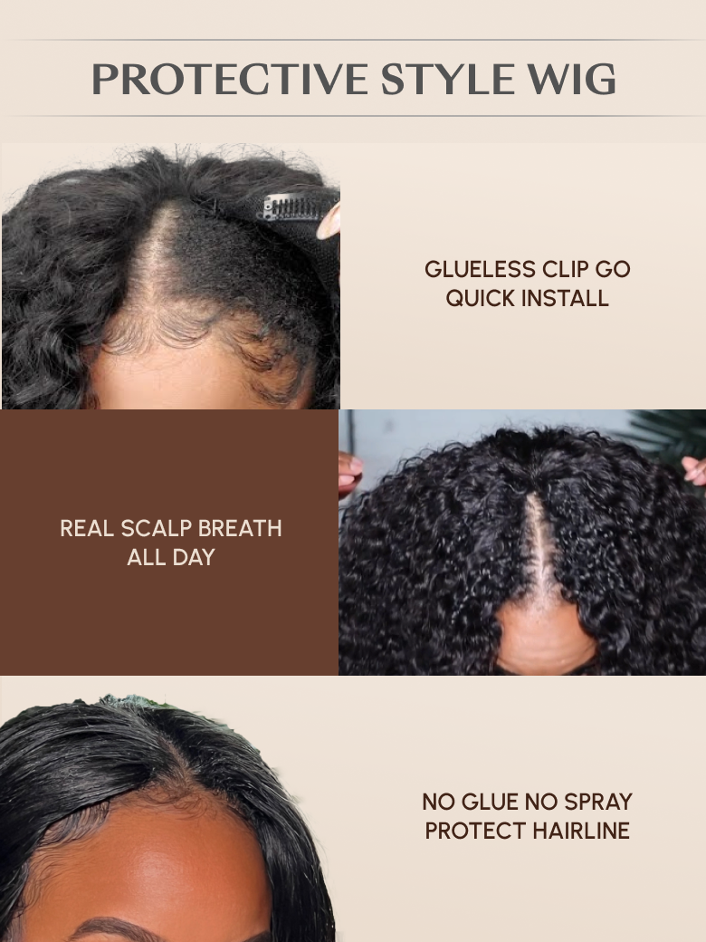 Beginner Friendly Glueless V Part Straight BOB wigs Natural Hairline Wigs