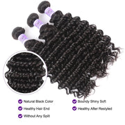 3 Bundles Indian Deep Wave Human Hair Kysiss Series
