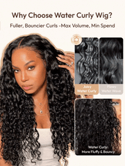 13x4 Pre-Everything? Lace Frontal Natural Black Bouncy Water Wave Curly Wig Perfect For Summer Look