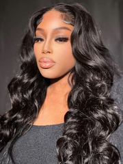[200% Density] Pre Cut 6x4.5 Lace Body Wave Black Wig With Breathable Cap Air Wig