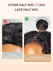 Blend & Secure Half Wig Kinky Curly Glueless Wig for Beginners