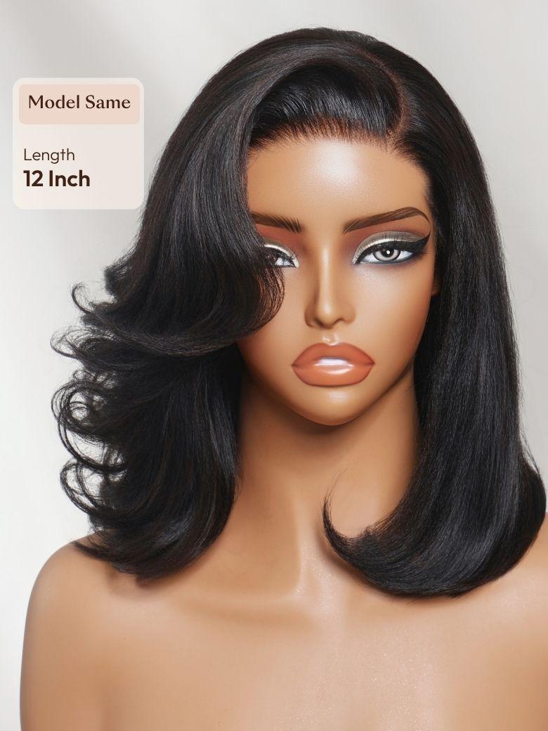 7x5 Bye Bye Slip? Lace Natural Black Afro Kinky Curly with Finger Coil Ends