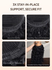 Blend & Secure Half Wig Kinky Curly Glueless Wig for Beginners
