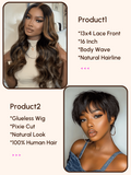 Petaluxe 2 Wigs $99 for 16" 13x4 Lace Front and Pixie Cut Glueless Wig