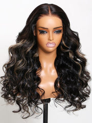 13x4 180% Density Pre-Everything Lace Front Wig Body Wave Wig With Blonde Highlights