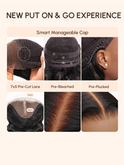 Black With Blonde Highlights Body Wave Replaceable Lace Closure For Magic Lace Wig