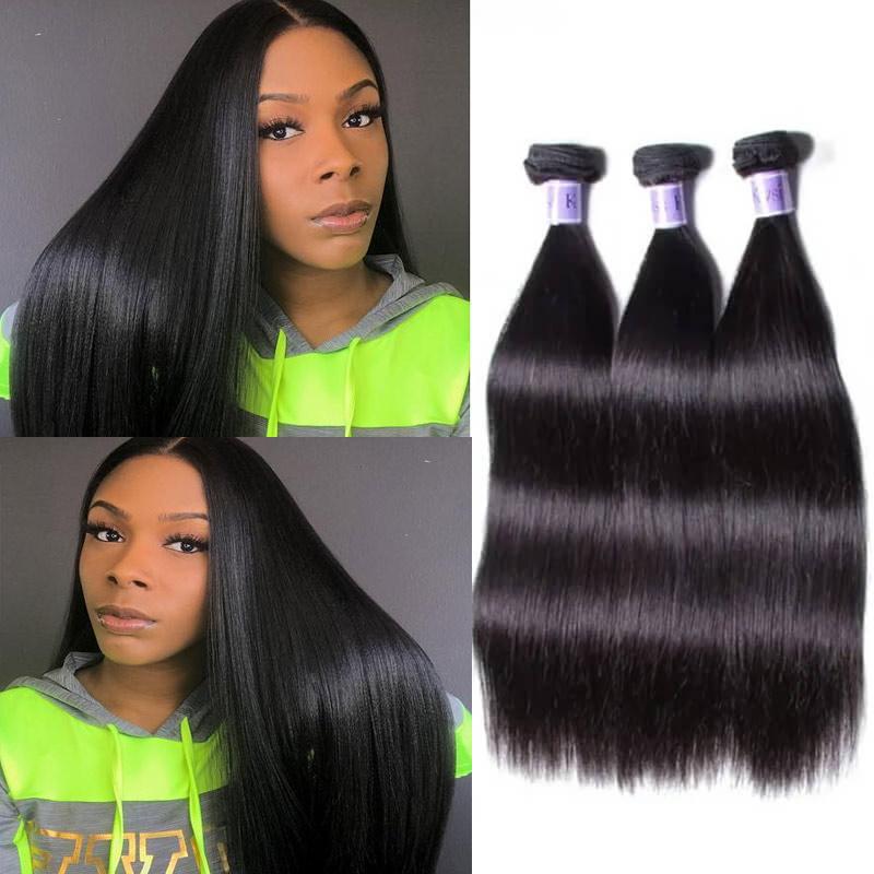 3 Bundles Of Indian Straight Hair 100% Virgin Hair Weave Kysiss Series
