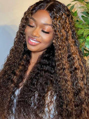 Glueless Jerry Curly New U Part Ombre Wig With Blonde Highlights