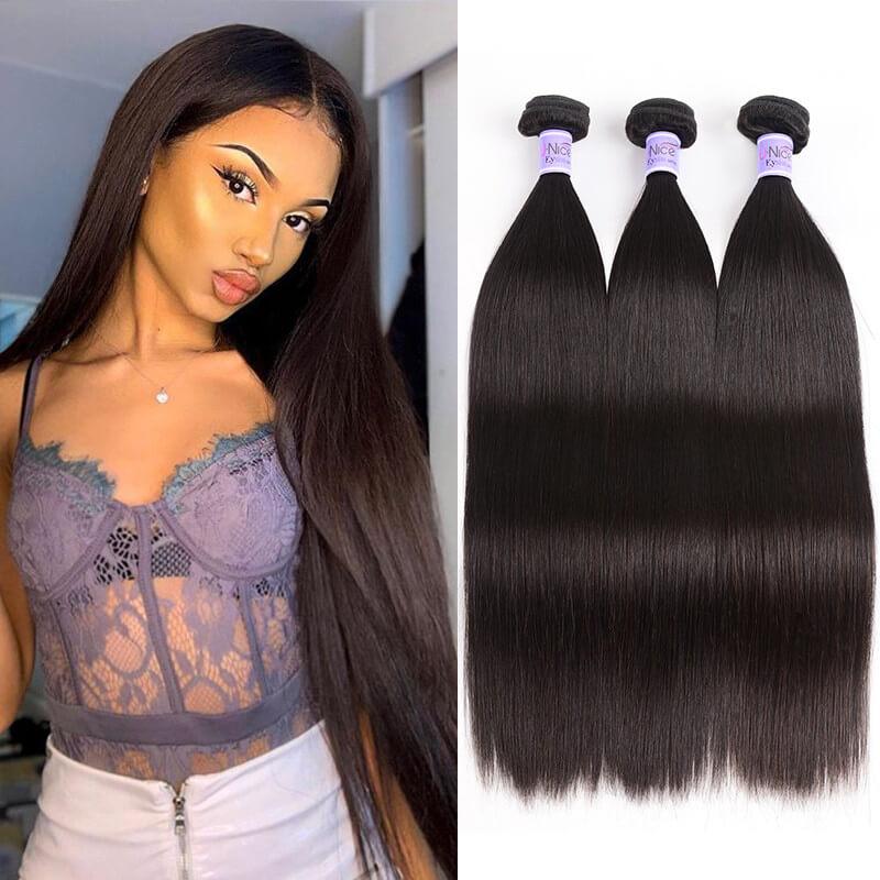 3 Bundles Of Indian Straight Hair 100% Virgin Hair Weave Kysiss Series